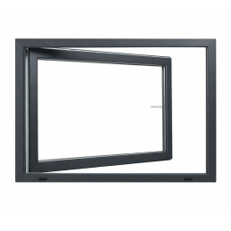 Plastové okno 900 × 600 mm (90 × 60 cm) otevíravě-sklopné pravé antracit/bílá pro vedlejší prostory Aplast 60