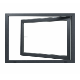 Plastové okno 900 × 600 mm (90 × 60 cm) otevíravě-sklopné levé antracit/bílá pro vedlejší prostory Aplast 60