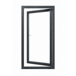 Plastové okno 600 × 900 mm (60 × 90 cm) otevíravě-sklopné levé antracit/bílá pro vedlejší prostory Aplast 60