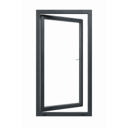 Plastové okno 600 × 900 mm (60 × 90 cm) otevíravě-sklopné pravé antracit/bílá pro vedlejší prostory Aplast 60