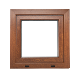 Plastové okno 600 × 600 mm (60 × 60 cm) otevíravě-sklopné pravé zlatý dub/bílá pro vedlejší prostory Aplast 60