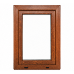 Plastové okno 600 × 900 mm (60 × 90 cm) otevíravě-sklopné pravé zlatý dub/bílá pro vedlejší prostory Aplast 60