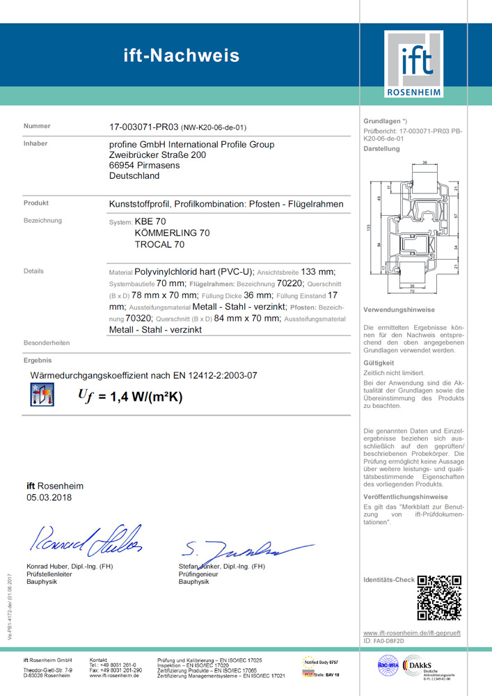 Plastové okno certifikát