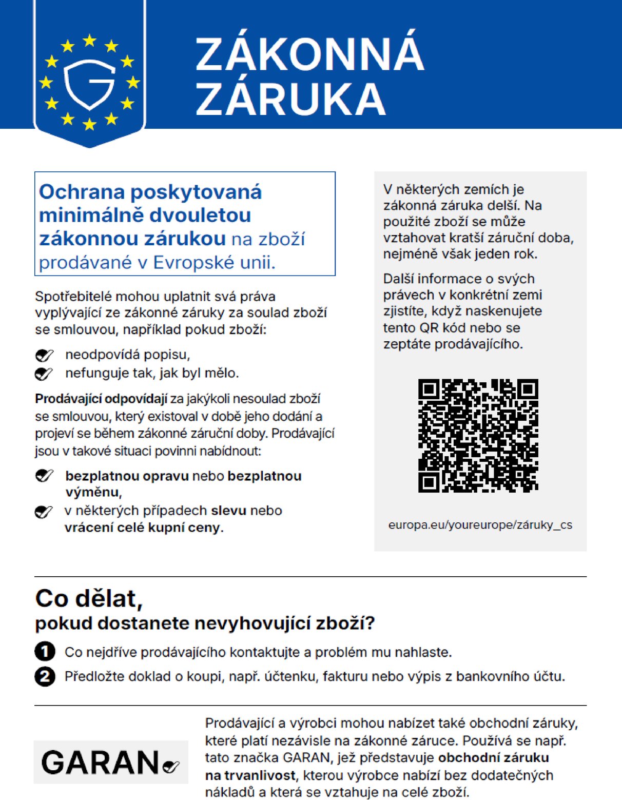 Zákonná záruka na zboží